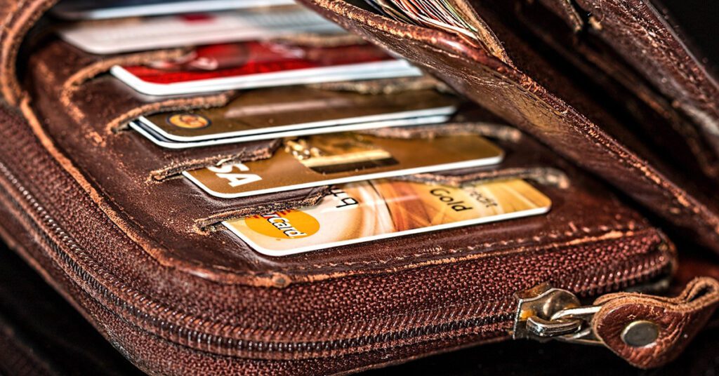 wallet with credit cards